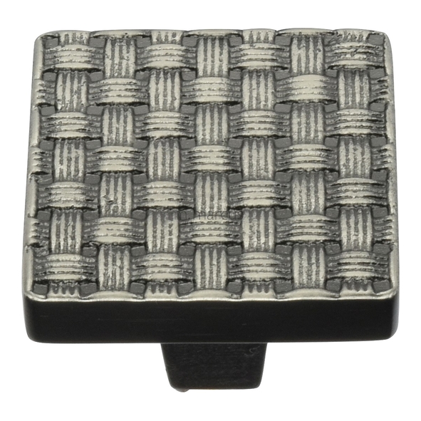 C3631 32-AN • 32 x 32 x 26mm • Aged Nickel • Heritage Brass Square Weave Cabinet Knob